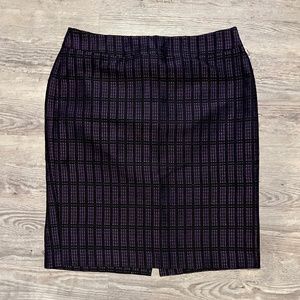 Ann Taylor Purple and Black Pencil Skirt size 8